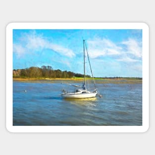 Yacht Anchored On The Deben Sticker